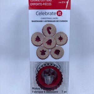 Celebrate it Manual Press Cookie Cutter Set SEALED NIB Christmas Spritz